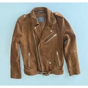 ZARA faux suede moto jacket